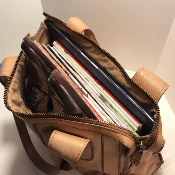 Fossil Vintage Re-Issue Camel Leather Satchel - Picture 7 of 7